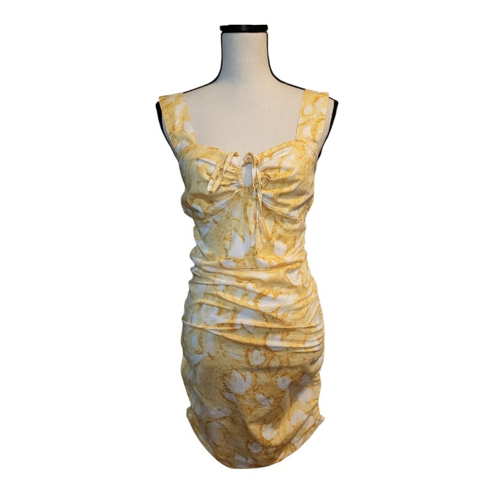 💕Louna Yellow Mini Sun Dress Women's XSmall Beach Resort Sleeveless $200 RTR